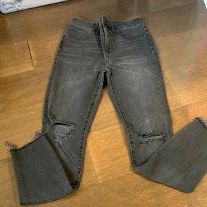Madewell raw hem black jeans
